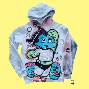Kids Hoodie - Gray with Colorful Graphic